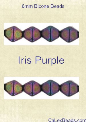 Bicone Beads, 6mm:Purple Iris [50]