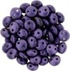 Lentil 2-Hole 6mm Beads, Purple Metallic Suede [50]
