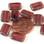 Rectangle Bead:8x12mm Amethyst, Picasso [10]