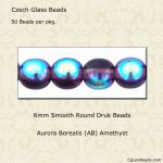 Druk Beads:6mm Amethyst, AB [50]