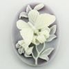 Cabochon, Resin Cameo:40x30mm Oval Amethyst Butterfly [ea]