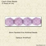 Fire Polished Beads:8mm Amethyst, Opaque [25]