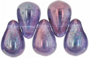 Czech Glass 6x4mm Teardrop Beads:Amethyst, Luster [100]
