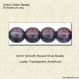 50-4mm Round Glass Beads Druk Beads Sapphire Blue Lavender AB Luster Czech Glass Beads Jewelry Making Supply 50