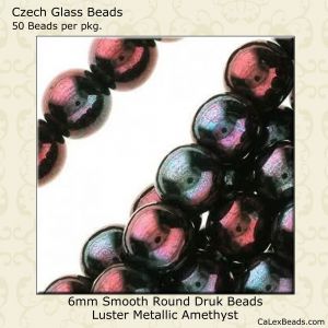 50-4mm Round Glass Beads Druk Beads Sapphire Blue Lavender AB Luster Czech Glass Beads Jewelry Making Supply 50