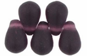 Czech Glass 6x4mm Teardrop Beads:Matte Amethyst [100]