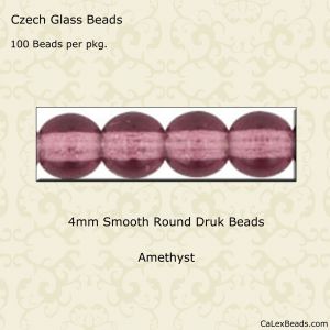 Druk Beads:4mm Amethyst [100]