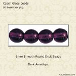 Druk Beads:6mm Amethyst [50]