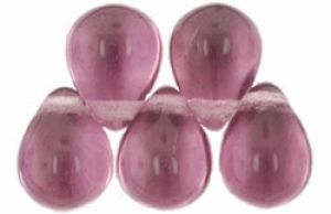 Teardrop Bead:8x6mm Amethyst, Transparent [50]