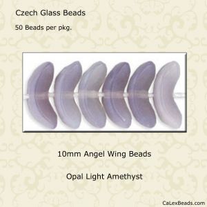 Angel Wing Beads:10mm Light Amethyst, Opal [50]
