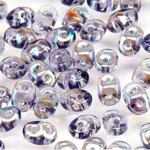 SuperDuo Beads, 2.5x5mm Tanzanite AB [10g]