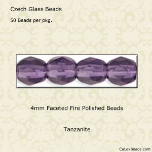 Fire Polished Beads:4mm Tanzanite [50]