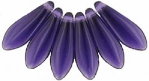 Czech Glass 5x16mm Dagger Beads:Tanzanite [50]