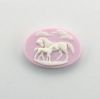 Cabochon, Resin Cameo:25x18mm Oval Lilac Horse & Foal [ea]
