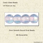 Druk Beads:3mm Alexandrite, AB [100]