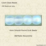 Druk Beads:4mm Alexandrite, AB/Matte [100]