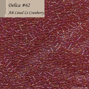 Delica 11/0:0062 Light Cranberry, AB Lined [5g]