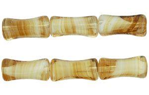 CLOSE OUT:15x8mm Brown/White Bamboo Beads [13]