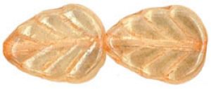 Czech Glass 8x10mm Leaf Beads:Luster Champagne [25]