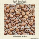 MiniDuo Beads, 2x4mm:Beige, Matte Nebula [10g]