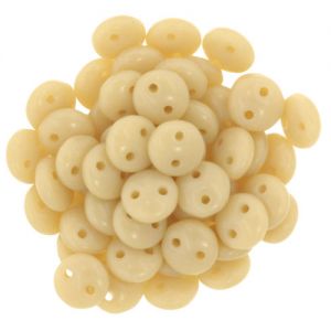 Lentil Beads 6mm 2-Hole:Champagne, Opaque [50]