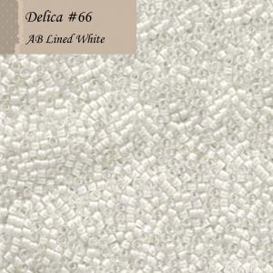 Delica 11/0:0066 White, AB Lined [5g]