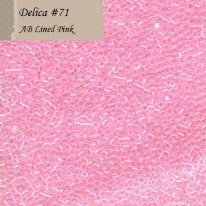 Delica 11/0:0071 Pink, AB Lined [5g]