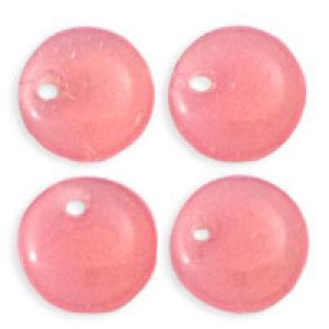 Czech Glass 6mm Lentil Beads:Opal Pink [50]