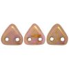 Czech Glass 6mm 2-Hole CzechMate Triangle Beads:Luster Opaque Rose/Gold Topaz [10g]