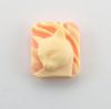 Cabochon, Resin Cameo:22x19mm Square Peach/Ivory Cat Head [ea]