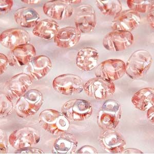 SuperDuo Beads, 2.5x5mm Rosaline AB [10g]