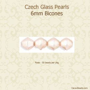 Pearl Beads 6mm Bicone:Rose [50]