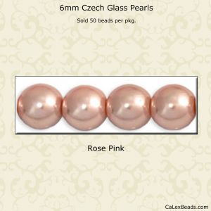 Pearl Beads 6mm:Rose Pink [50]
