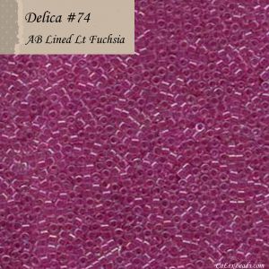 Delica 11/0:0074 Light Fuchsia, AB Lined [5g]