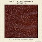Delica 11/0:0773 Salmon, Dyed Matte Transparent [5g]