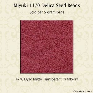 Delica 11/0:0778 Cranberry, Dyed Matte Transparent [5g]
