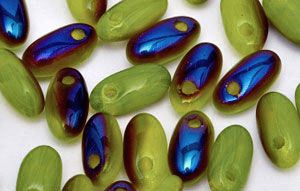 Rizo Beads, 2.5x6mm:Yellow Opal Blue Iris [10g]
