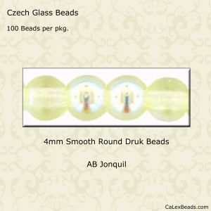 Druk Beads:4mm Jonquil, AB [100]