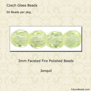 Fire Polished Beads:3mm Jonquil [50]