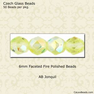 Fire Polished Beads:6mm Jonquil, AB [50]