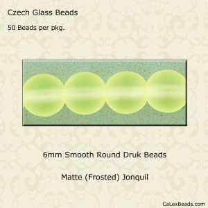 Druk Beads:6mm Jonquil, Matte [50]