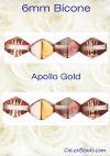 Bicone Beads, 6mm:Apollo Gold [50]