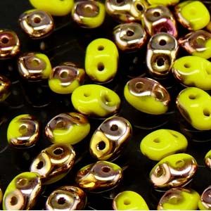 SuperDuo Beads, 2.5x5mm Limon Apollo Gold [10g]
