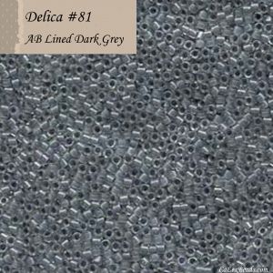 Delica 11/0:0081 Dark Grey, AB Lined [5g]