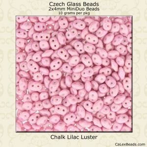 MiniDuo Beads, 2x4mm:Chalk Lilac Luster [10g]