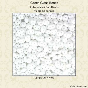 MiniDuo Beads, 2x4mm:Chalk White, Opaque [10g]