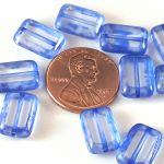 Rectangle Bead:8x12mm Crystal, Blue Picasso [10]