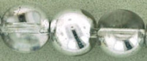 Druk Beads, 8mm:Crystal 1/2 Silver [25]