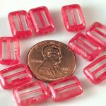 Rectangle Bead:8x12mm Crystal, Red Picasso [10]