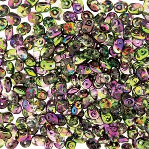 SuperDuo Beads, 2.5x5mm Violet/Green Magic [10g]